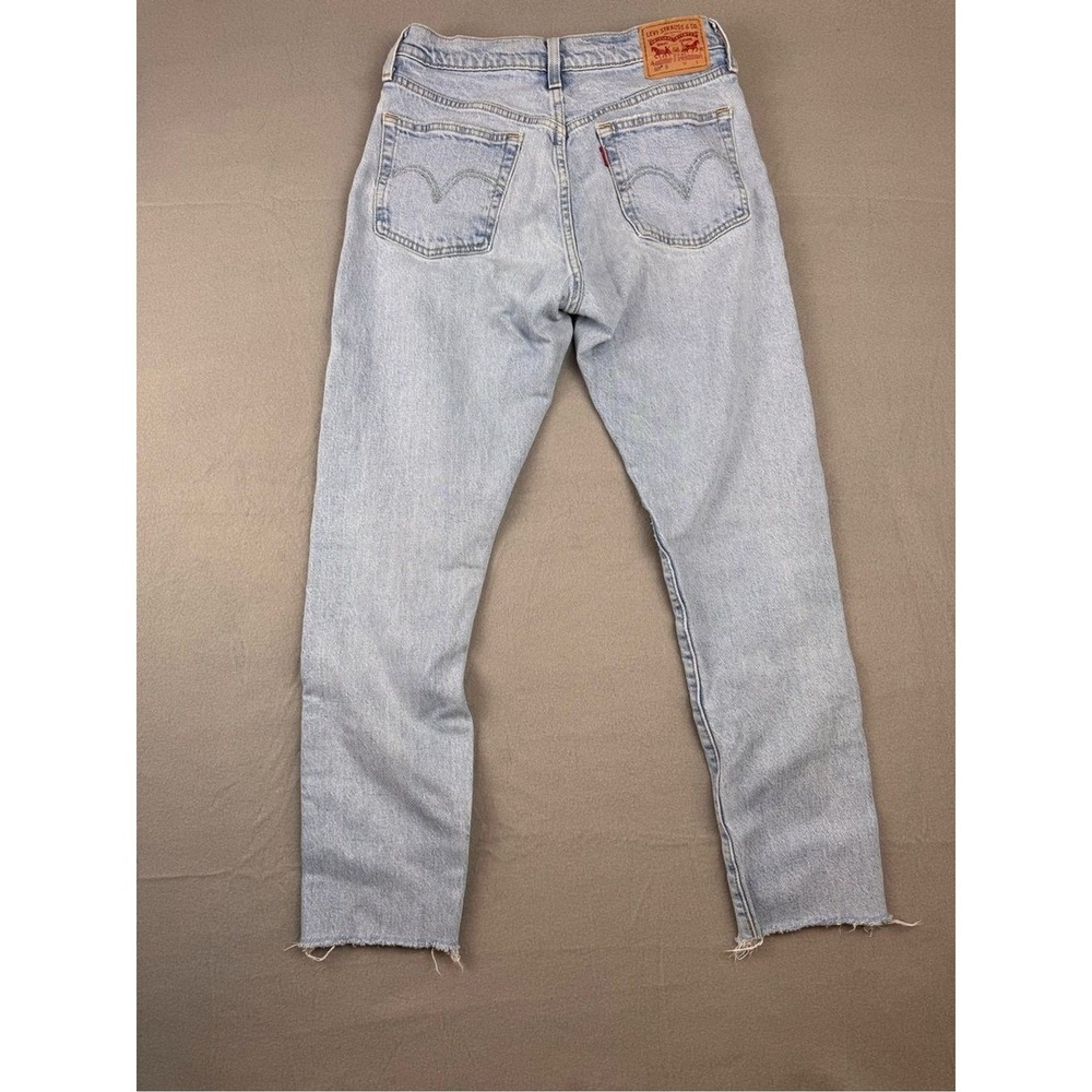 Levi's 501 High Rise Straight Leg Jeans Women's Light Wash Raw Hem 5 Pocket